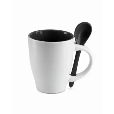 Taza bicolor con cuchara 250 ml Gres - Waze
