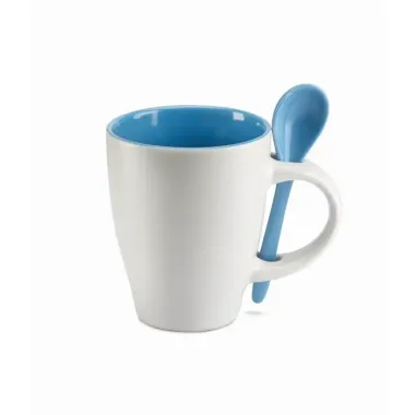 Taza bicolor con cuchara 250 ml Gres - Waze