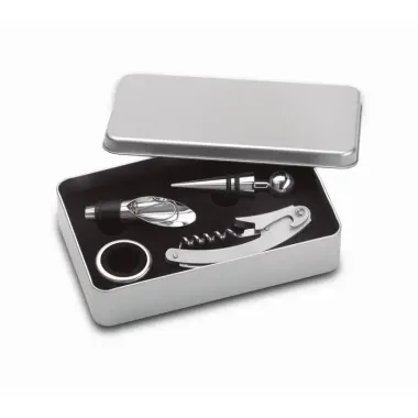 Set de vino en caja de metal Acero Inoxidable - Wara