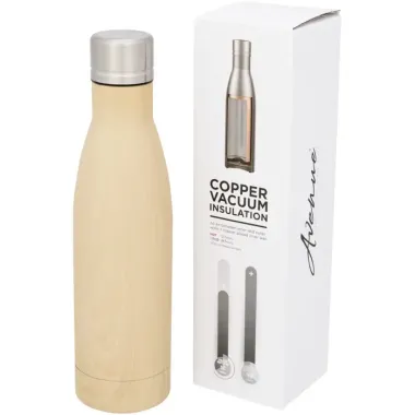 Bidón con aislamiento de cobre con diseño de madera de 500 ml Acero inoxidable - Qupi