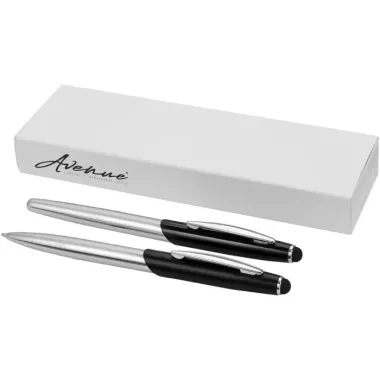 Set de bolígrafo y rollerball Stylus “Geneva” (tinta azul) Metal - Pule