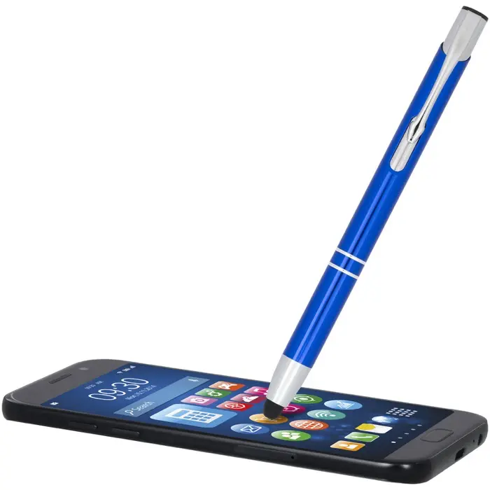 Bolígrafo con stylus de aluminio “Moneta” (tinta azul) Aluminio - Yihu miniatura 2