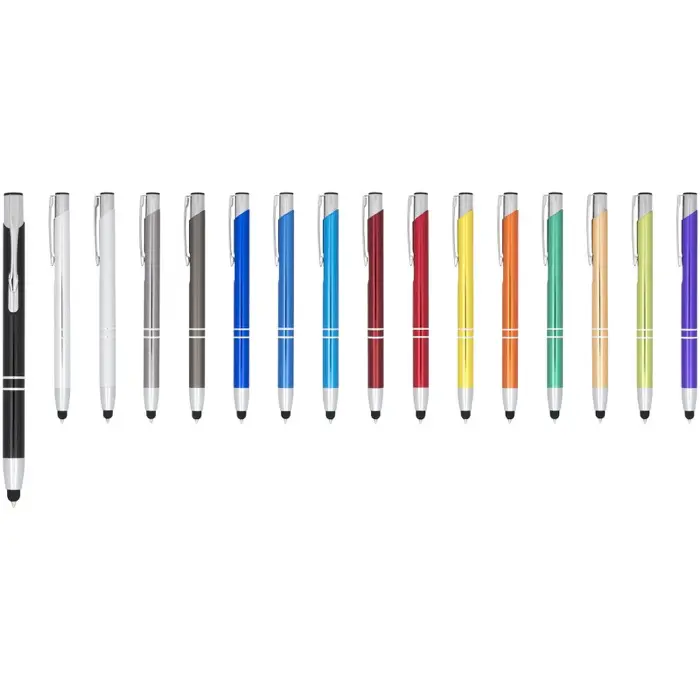 Bolígrafo con stylus de aluminio “Moneta” (tinta azul) Aluminio - Yihu miniatura 3