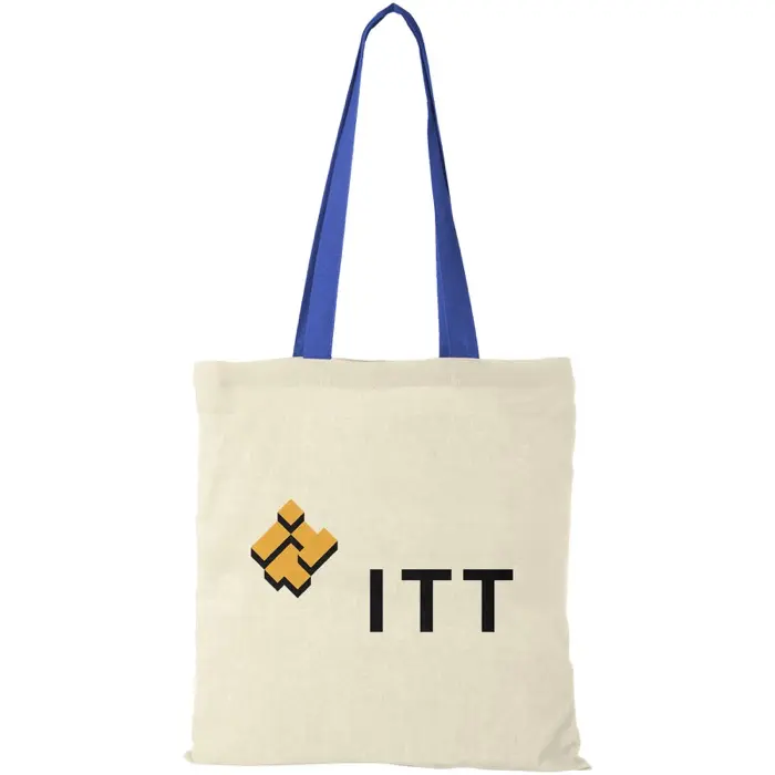 Bolsa Tote de algodón 100 g/m² con asas largas contrastadas Algodón, 100 g/m2 - Guwe miniatura 2