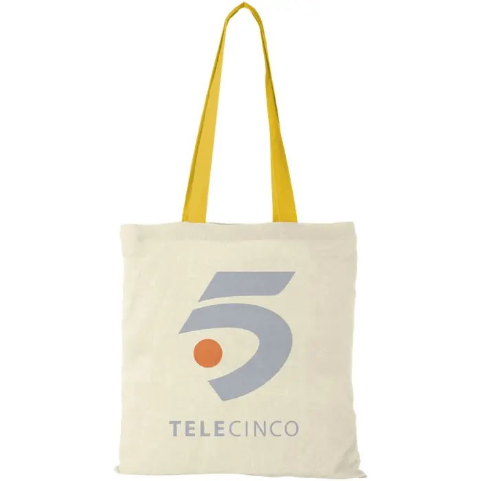 Bolsa Tote de algodón 100 g/m² con asas largas contrastadas Algodón, 100 g/m2 - Guwe miniatura 2