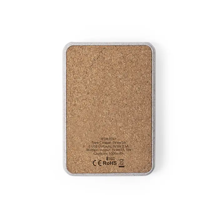 Power Bank Caña de Trigo/ ABS/ Corcho - Buji miniatura 4