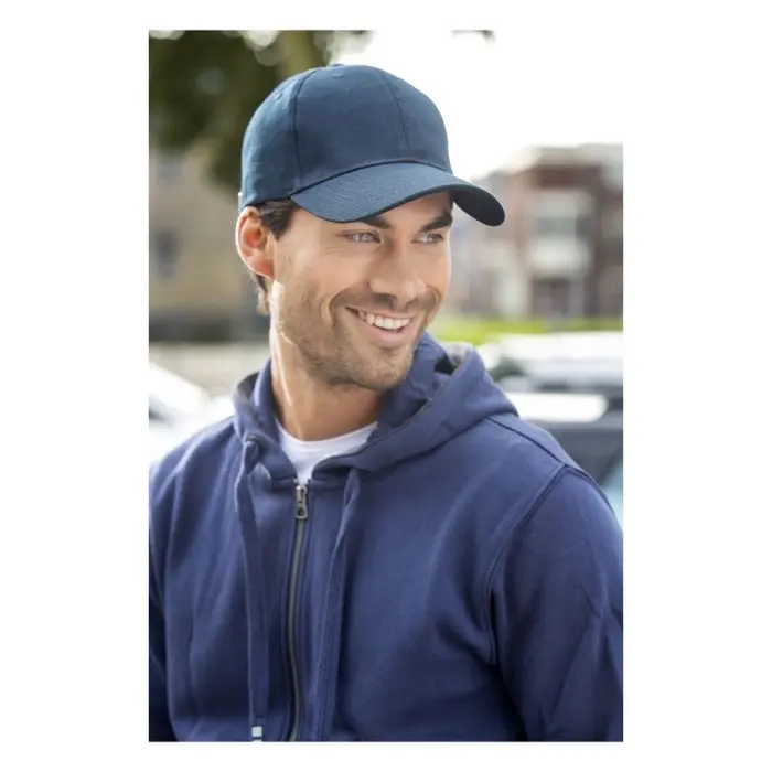 Gorra de 6 paneles Sarga gruesa de algodón cepillado Algodón, 260 g/m2 - Cene miniatura 2