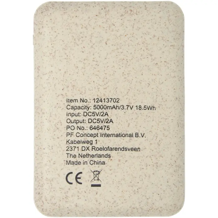 Batería externa de 5000 mAh de paja de trigo Paja de trigo Plástico ABS - Calo miniatura 3