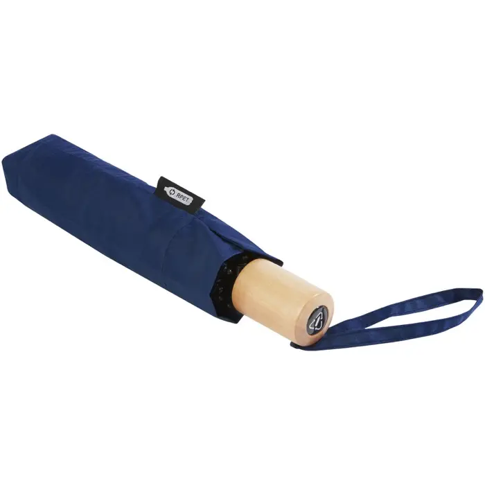 Paraguas plegable de 21" de PET reciclado resistente al viento Poliéster de tafetán de tereftalato de polietileno reciclado - Tiri miniatura 4