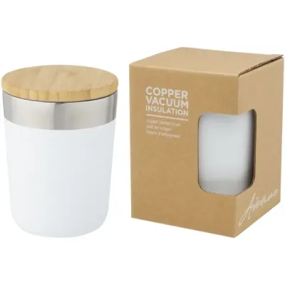 Vaso de 330 ml de acero inoxidable con aislamiento al vacío de cobre y tapa de bambú Acero inoxidable, Madera de bambú - Kiti