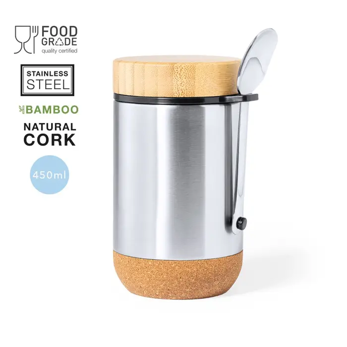 Fiambrera Acero Inox/ Bambú/ Corcho - Hane miniatura 2