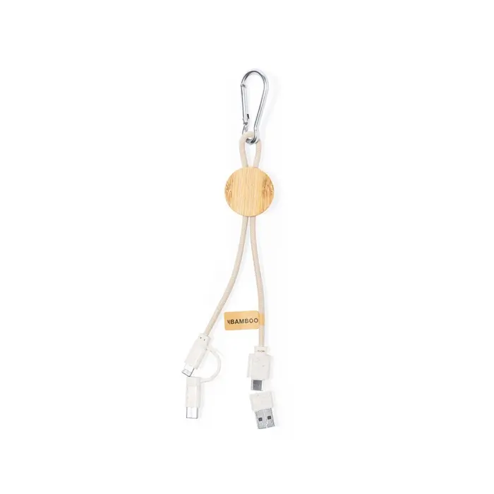 Cable Cargador Caña de Trigo/ ABS/ Bambú/ Algodón - Geqo miniatura 1