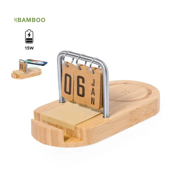 Cargador Multifunción Bambú/ Metal - Zoto miniatura 2