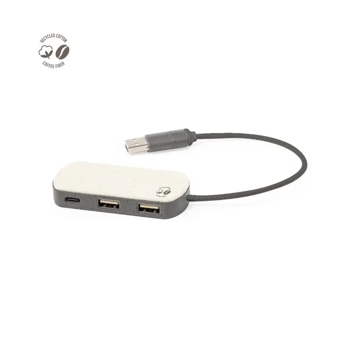 Puerto USB Fibra de Café/ ABS/ Algodón Reciclado - Yomi miniatura 3