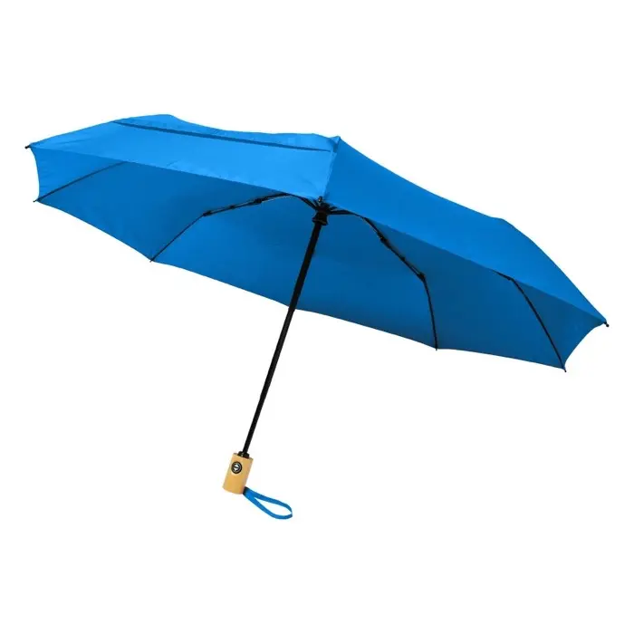 Paraguas automático plegable material reciclado PET de 21" Poliéster de tafetán de tereftalato de polietileno reciclado - Piza miniatura 1