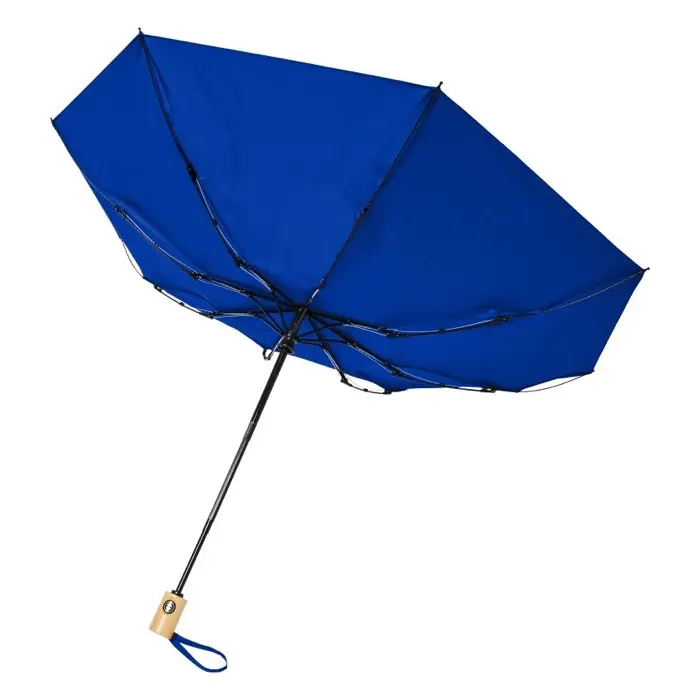 Paraguas automático plegable material reciclado PET de 21" Poliéster de tafetán de tereftalato de polietileno reciclado - Piza miniatura 3