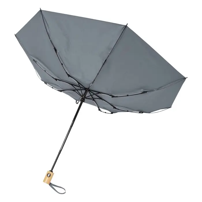 Paraguas automático plegable material reciclado PET de 21" Poliéster de tafetán de tereftalato de polietileno reciclado - Piza miniatura 3