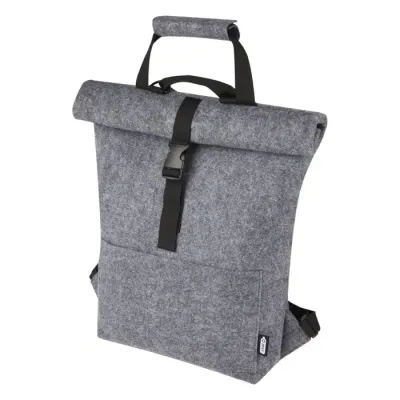 Bolsa para bicicleta enrollable de fieltro reciclado GRS de 13 L Poliéster reciclado con certificado GRS - Tiro