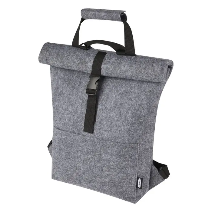 Bolsa para bicicleta enrollable de fieltro reciclado GRS de 13 L Poliéster reciclado con certificado GRS - Tiro miniatura 1