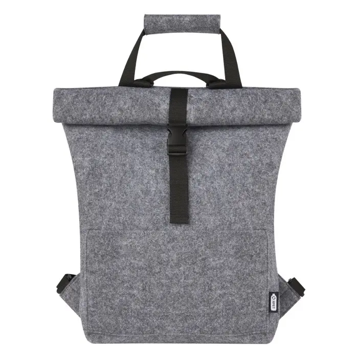 Bolsa para bicicleta enrollable de fieltro reciclado GRS de 13 L Poliéster reciclado con certificado GRS - Tiro miniatura 2