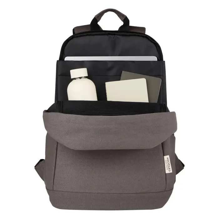 Mochila antirrobo de 18 L para portátil de 15,6" de lona reciclada GRS 80% Algodón reciclado certificado GRS, 20% Algodón, 330 g/m2 - Zuxu miniatura 5