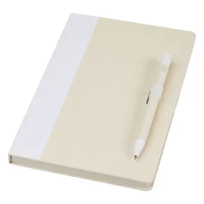 Set de libreta de referencia de tamaño A5 y bolígrafo fabricados con cartones de leche reciclados Cartón reciclado - Kowa