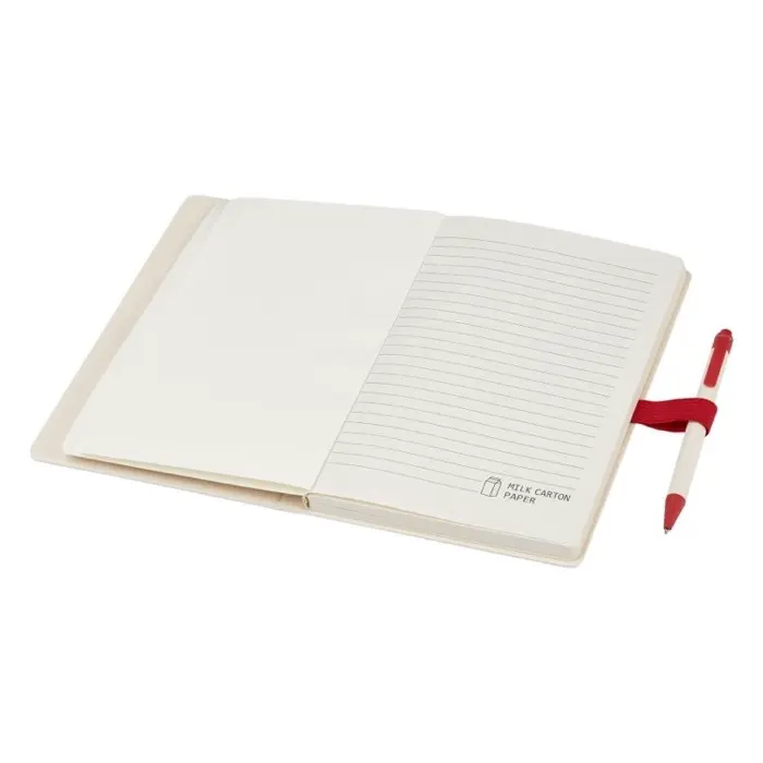 Set de libreta de referencia de tamaño A5 y bolígrafo fabricados con cartones de leche reciclados Cartón reciclado - Kowa miniatura 5