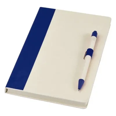 Set de libreta de referencia de tamaño A5 y bolígrafo fabricados con cartones de leche reciclados Cartón reciclado - Kowa