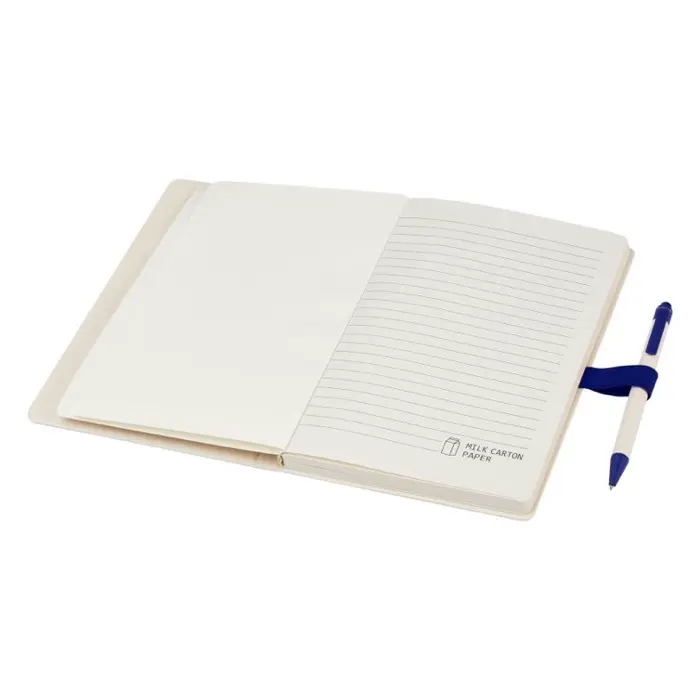 Set de libreta de referencia de tamaño A5 y bolígrafo fabricados con cartones de leche reciclados Cartón reciclado - Kowa miniatura 5