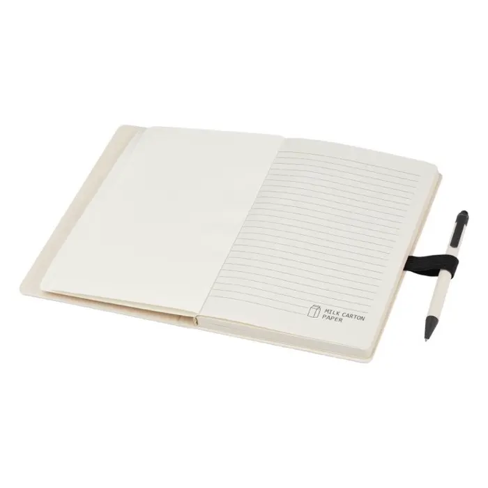 Set de libreta de referencia de tamaño A5 y bolígrafo fabricados con cartones de leche reciclados Cartón reciclado - Kowa miniatura 5