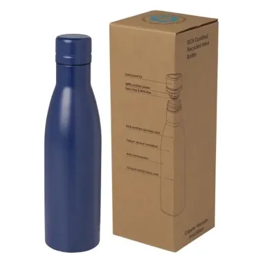 Bidón con aislamiento al vacío de 500 ml de cobre de acero inoxidable reciclado con certificación RCS 87% Acero inoxidable reciclado, 13% Plástico PP - Giqo