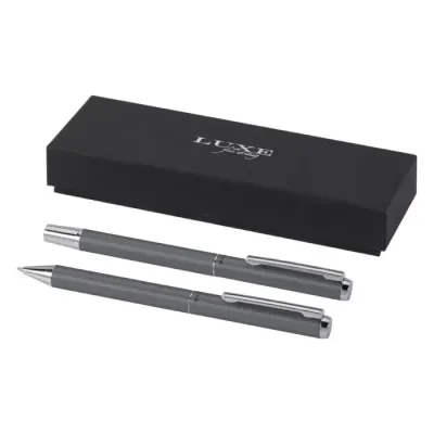 Set de regalo de bolígrafo y rollerball de aluminio reciclado Aluminio reciclado - Pibo