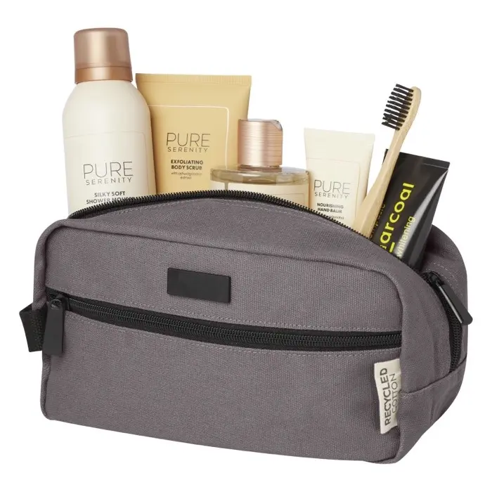 Neceser de viaje de lona reciclada GRS 3,5L 80% Algodón reciclado certificado GRS, 20% Algodón, 330 g/m2 - Ruya miniatura 3