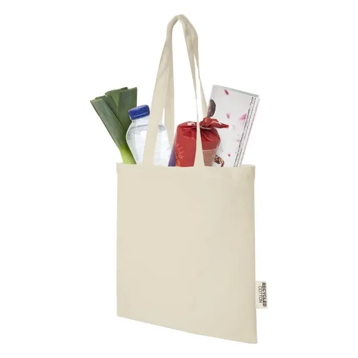 Bolsa Tote de algodón reciclado GRS de 140 g/m2 de 7 L Algodón reciclado certificado GRS, 140 g/m2 - Lawa miniatura 3