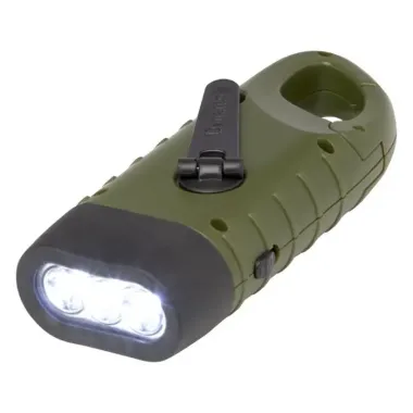 Linterna de dinamo solar con mosquetón de plástico reciclado Plástico ABS reciclado - Saco