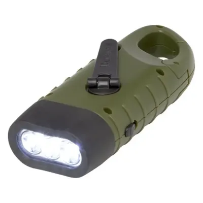 Linterna de dinamo solar con mosquetón de plástico reciclado Plástico ABS reciclado - Saco