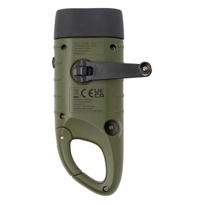 Linterna de dinamo solar con mosquetón de plástico reciclado Plástico ABS reciclado - Saco miniatura 4