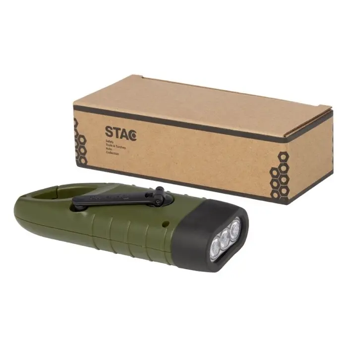 Linterna de dinamo solar con mosquetón de plástico reciclado Plástico ABS reciclado - Saco miniatura 6