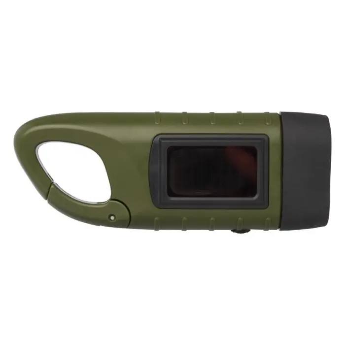 Linterna de dinamo solar con mosquetón de plástico reciclado Plástico ABS reciclado - Saco miniatura 7