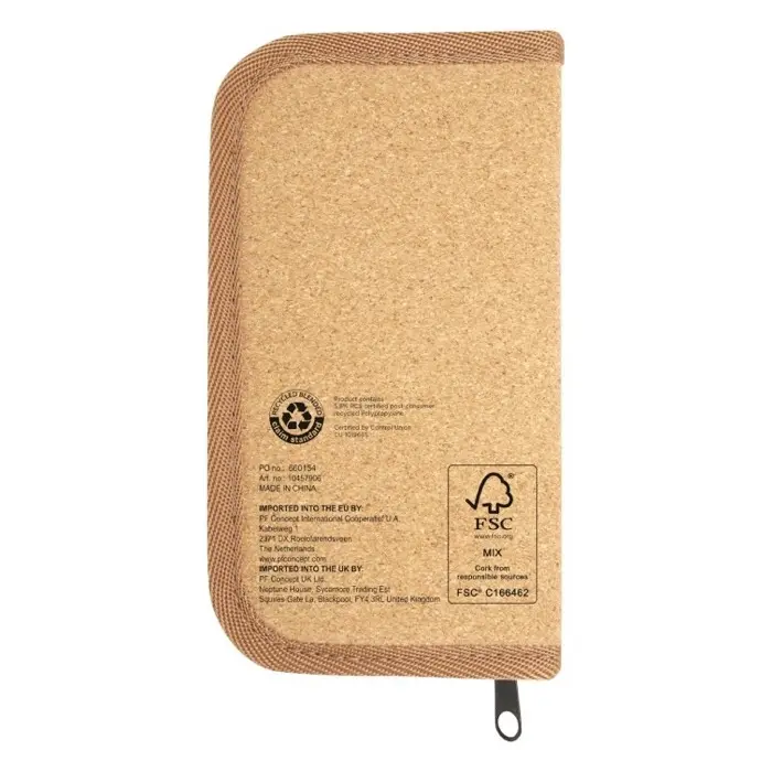 Set de herramientas de plástico reciclado con certificación RCS de 24 piezas con funda de corcho Acero al carbono, Polipropileno reciclado - Buho miniatura 4