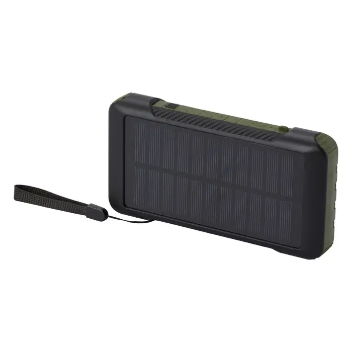 Batería externa de dinamo solar en plástico reciclado de 10 000 mAh con certificación RCS Plástico ABS reciclado - Zedo miniatura 1