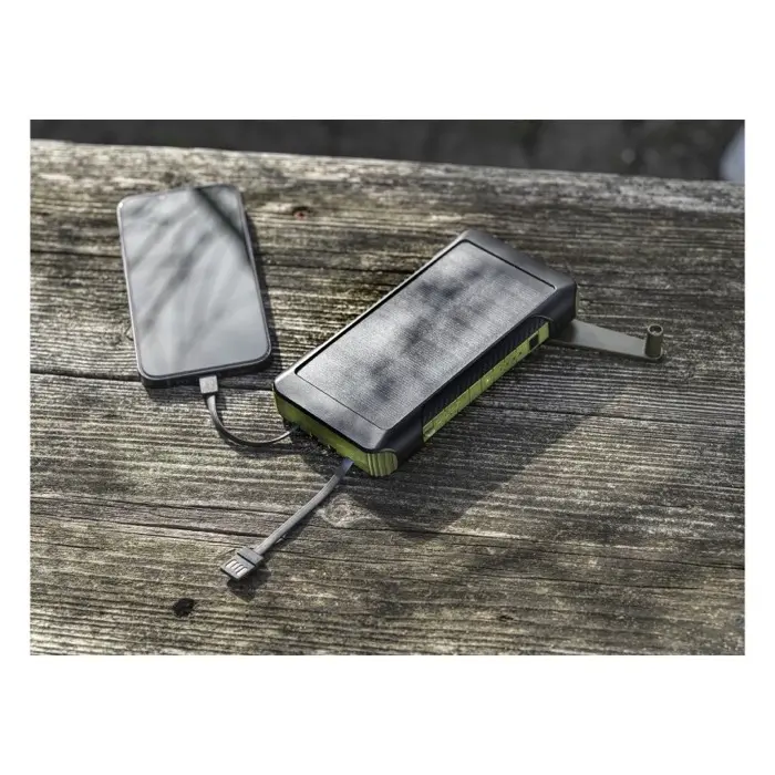 Batería externa de dinamo solar en plástico reciclado de 10 000 mAh con certificación RCS Plástico ABS reciclado - Zedo miniatura 3