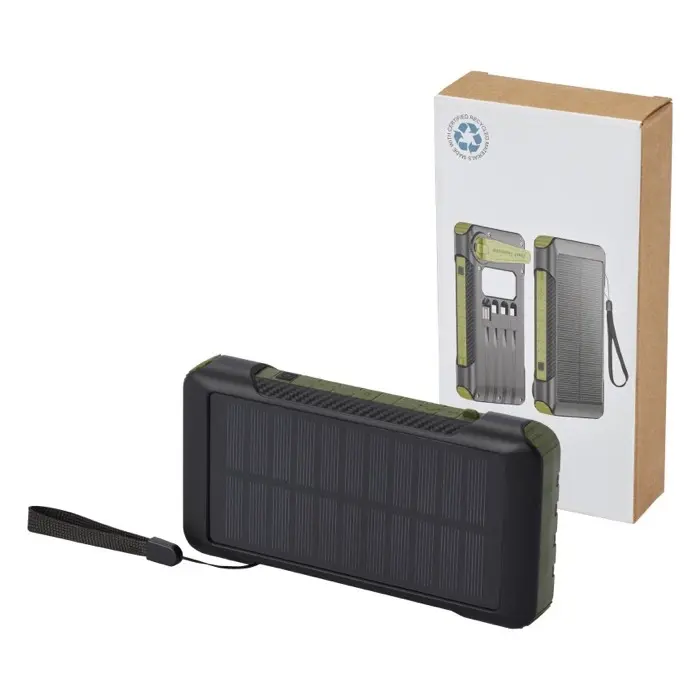 Batería externa de dinamo solar en plástico reciclado de 10 000 mAh con certificación RCS Plástico ABS reciclado - Zedo miniatura 5