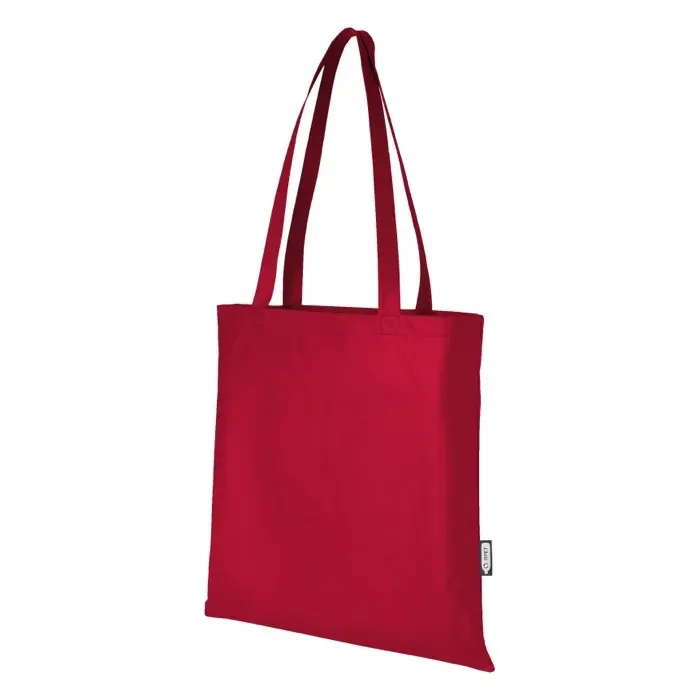 Bolsa Tote para congresos en non woven reciclado GRS de 6 l Poliéster reciclado con certificado GRS, 80 g/m2 - Yoca miniatura 1