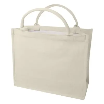 Bolsa Tote cuadrada de 500 g/m² con material reciclado Aware™ 70% Algodón reciclado, 30% Poliéster reciclado, 500 g/m2 - Pobe