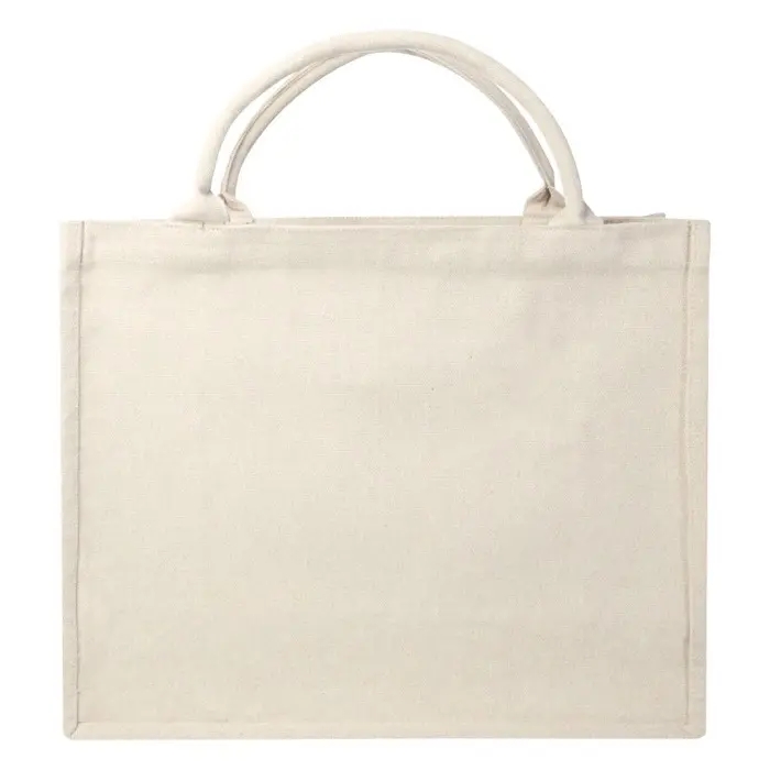 Bolsa Tote cuadrada de 500 g/m² con material reciclado Aware™ 70% Algodón reciclado, 30% Poliéster reciclado, 500 g/m2 - Pobe miniatura 3