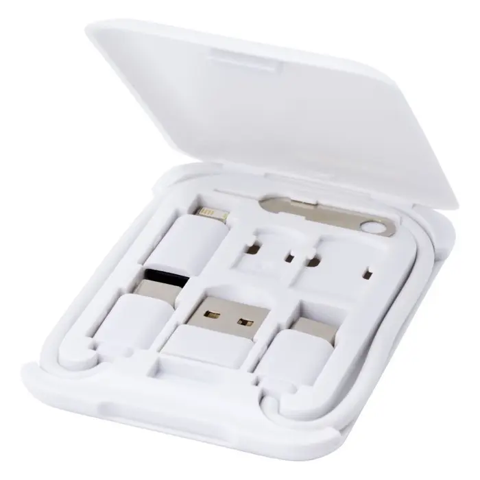 Cable de carga modular de plástico reciclado con soporte para teléfono Plástico ABS reciclado - Gazo miniatura 1