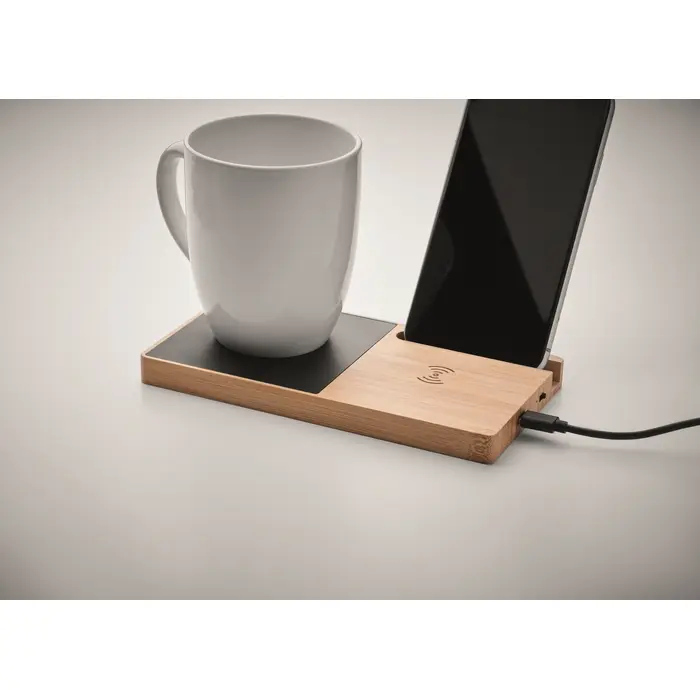 Cargador inalámbrico de bambú Bambú - Jofe miniatura 5