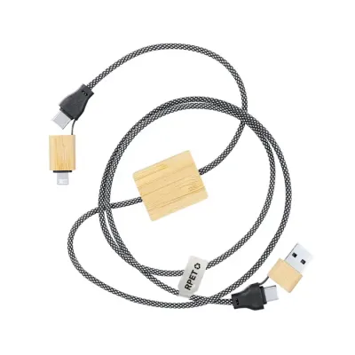 Cable Cargador Bambú/ Poliéster RPET - Ella