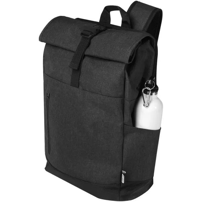 Mochila para portátil de 15,6" reciclada GRS con cierre superior 12L Poliéster, 300D Polyester - Seam miniatura 4